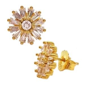 Savvy Cie 18K Gold Vermeil CZ Starburst Earrings